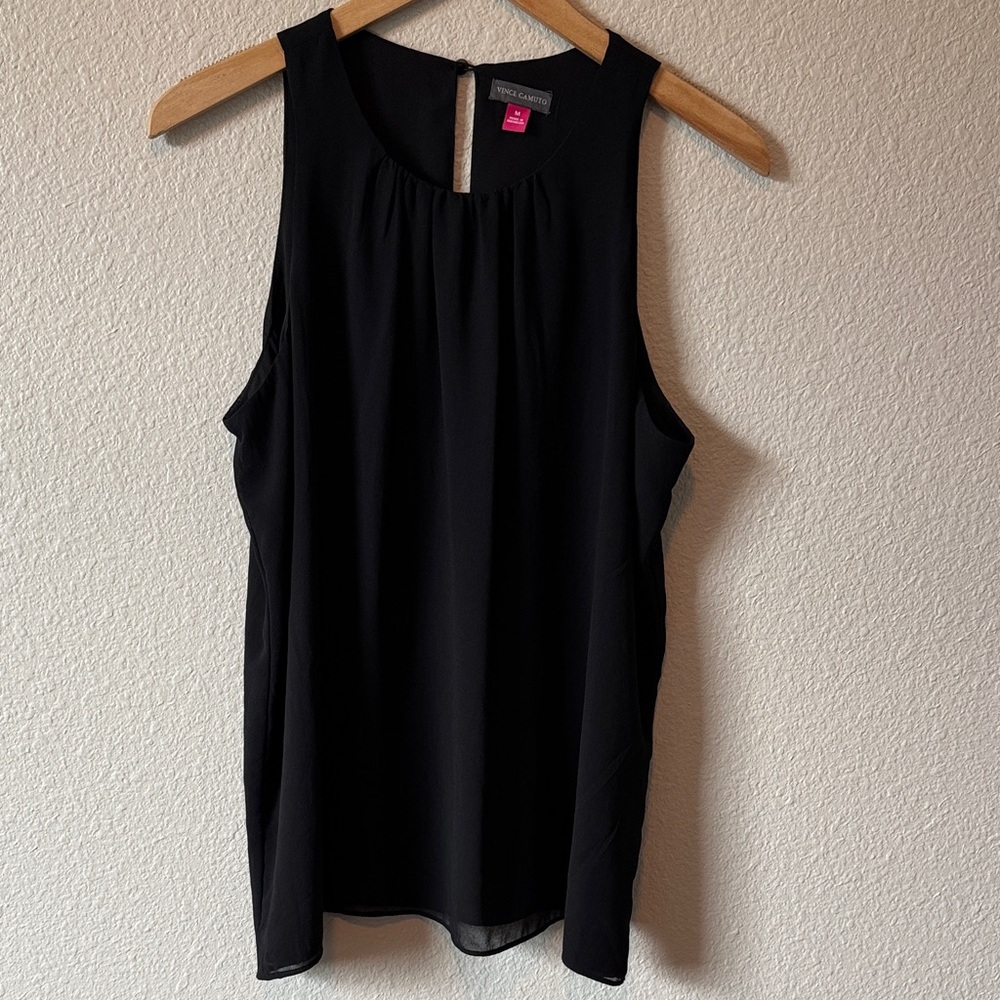 Vince Camuto Women's Classic Black Sleeveless Blouse